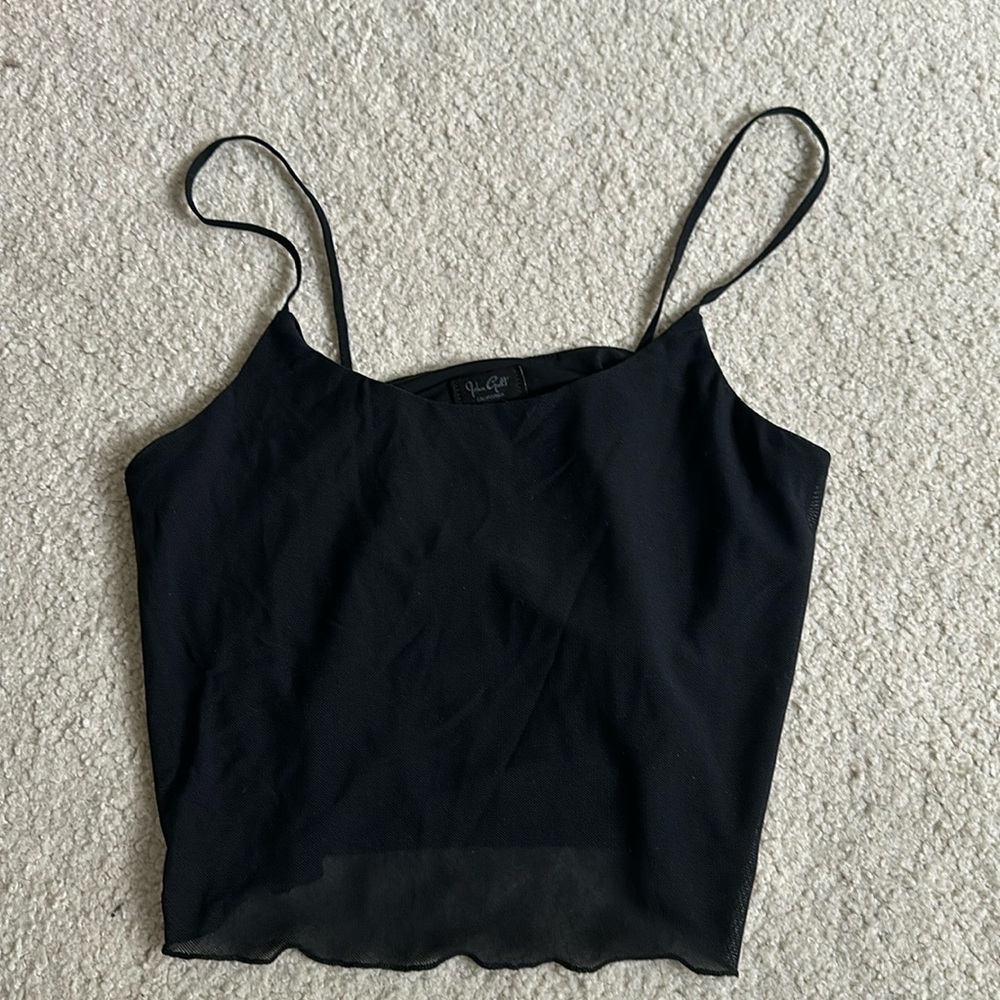 Brandy mesh lined black tank